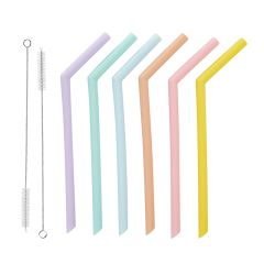 Kit de 6 pajitas de silicona y 2 cepillos 0,8 cm - Miss Étoile