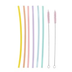 Kit de 6 pajitas de silicona y 2 cepillos 0,5 cm - Miss Étoile