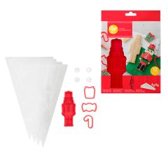 Kit cortadores, mangas y boquilla galletas Navidad - Wilton