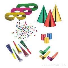 Kit para fiestas colores metalizados 29 piezas - Papstar