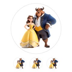 Papel de azúcar La Bella y la Bestia - 20 cm - María Lunarillos