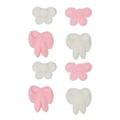 Lazos de azúcar blancos y rosas (8) - Sin gluten - Funcakes