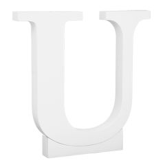 Letra de madera blanca "U" 27 cm