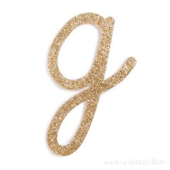 Letra "g" acrílica dorada brillante - Meri Meri