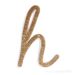 Letra "h" acrílica dorada brillante - Meri Meri
