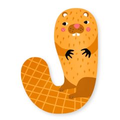 Letra J de madera topo - Vilac