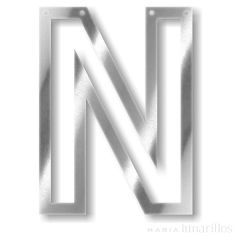 Letra "N" acrílica espejo plateado - Meri Meri