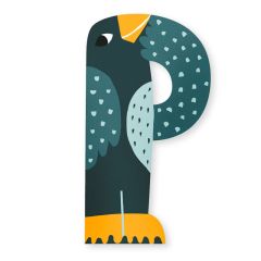 Letra P de madera pájaro - Vilac