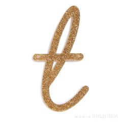 Letra "t" acrílica dorada brillante - Meri Meri