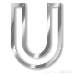 Letra "U" acrílica espejo plateado - Meri Meri