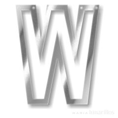 Letra "W" acrílica espejo plateado - Meri Meri