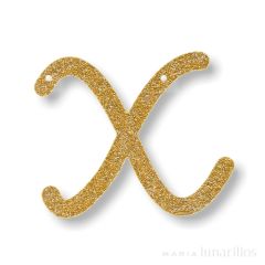 Letra "x" acrílica dorada brillante - Meri Meri