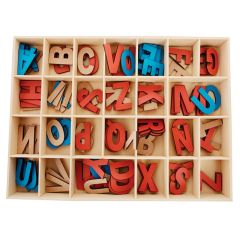 Letras alfabeto móvil pequeño mayúsculas de madera - Montessori