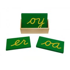 Letras de lija doble alfabeto minúsculas cursiva - Montessori