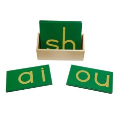 Letras de lija doble alfabeto minúsculas imprenta - Montessori