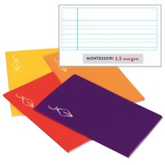 Libreta pauta Montessori 3,5 mm con margen 32 hojas A5