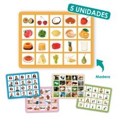 Loto-foto con 5 bandejas de madera - Akros