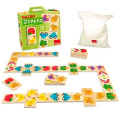 Macro dominó de madera imágenes 28 piezas - Goula