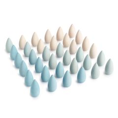 Mandala con 36 copos de nieve de madera colores azules - Grapat