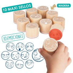 Maxi sellos de madera: Las 10 emociones - Akros