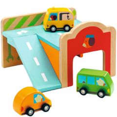 Mini garaje de madera con coches - Djeco