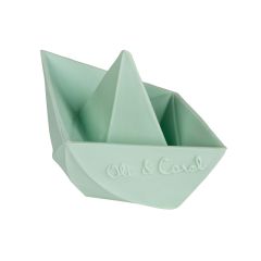 Mordedor y juguete de baño ecológico barco verde - Oli&Carol