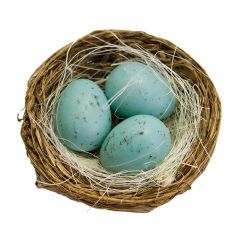 Nido con huevos de colores 6 cm