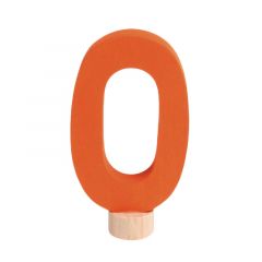 Número 0 clásico de madera naranja para calendario anual circular y para la espiral - Grimm's