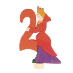 Número 2 con reina de madera para calendario anual circular y para espiral - Grimm's