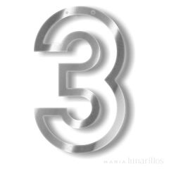 Número 3 acrílico espejo plateado - Meri Meri
