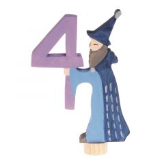 Número 4 con mago de madera para calendario anual circular y para espiral - Grimm's