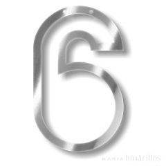 Número 6 acrílico espejo plateado - Meri Meri