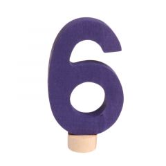 Número 6 clásico de madera púrpura para calendario anual circular y para espiral - Grimm's