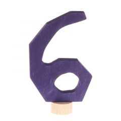 Número 6 de madera púrpura para calendario anual circular y para espiral - Grimm's