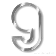Número 9 acrílico espejo plateado - Meri Meri