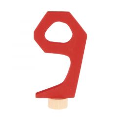 Número 9 de madera rojo para calendario anual circular y para espiral - Grimm's