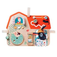 Panel de madera con actividades granja - Lilliputiens