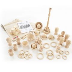 Piezas de madera natural Cesta de los tesoros (63) - TickiT