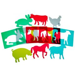 Plantillas translúcidas animales de granja Light & Learn - HenBea