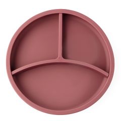 Plato con separador y ventosa rosa - Silicona - Eco Rascals