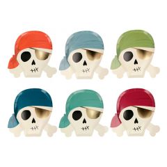 Platos calaveras Pirates 21,5 cm (8) - Meri Meri