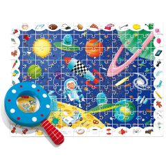 Puzle con lupa detective El espacio 108 piezas - Ludattica