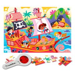 Puzle con lupa Secreto piratas 24 piezas - Ludattica