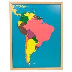 Puzle de madera de América del Sur con marco - Montessori