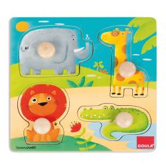 Puzle de madera encajable Animales de la selva 4 piezas - Goula