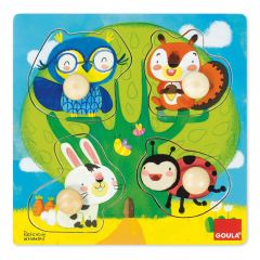 Puzle de madera encajable animales del bosque 4 piezas - Goula