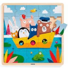 Puzle de madera encajable Barco 25 piezas - Djeco