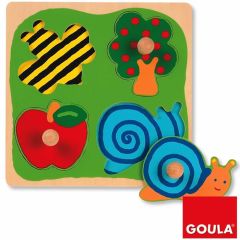 Puzle de madera encajable Campo 4 piezas - Goula