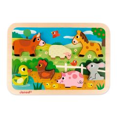 Puzle de madera encajable Chunky Granja - Janod