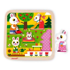 Puzle de madera encajable Chunky Jardín - Janod